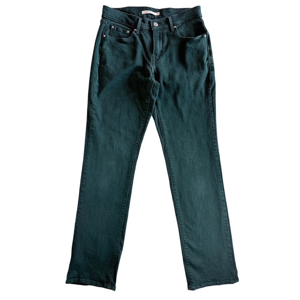 Levi's 505 Straight Jeans Women 27 Green Mid Rise Stretch 15505-0180